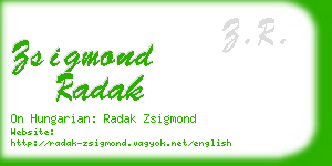 zsigmond radak business card
